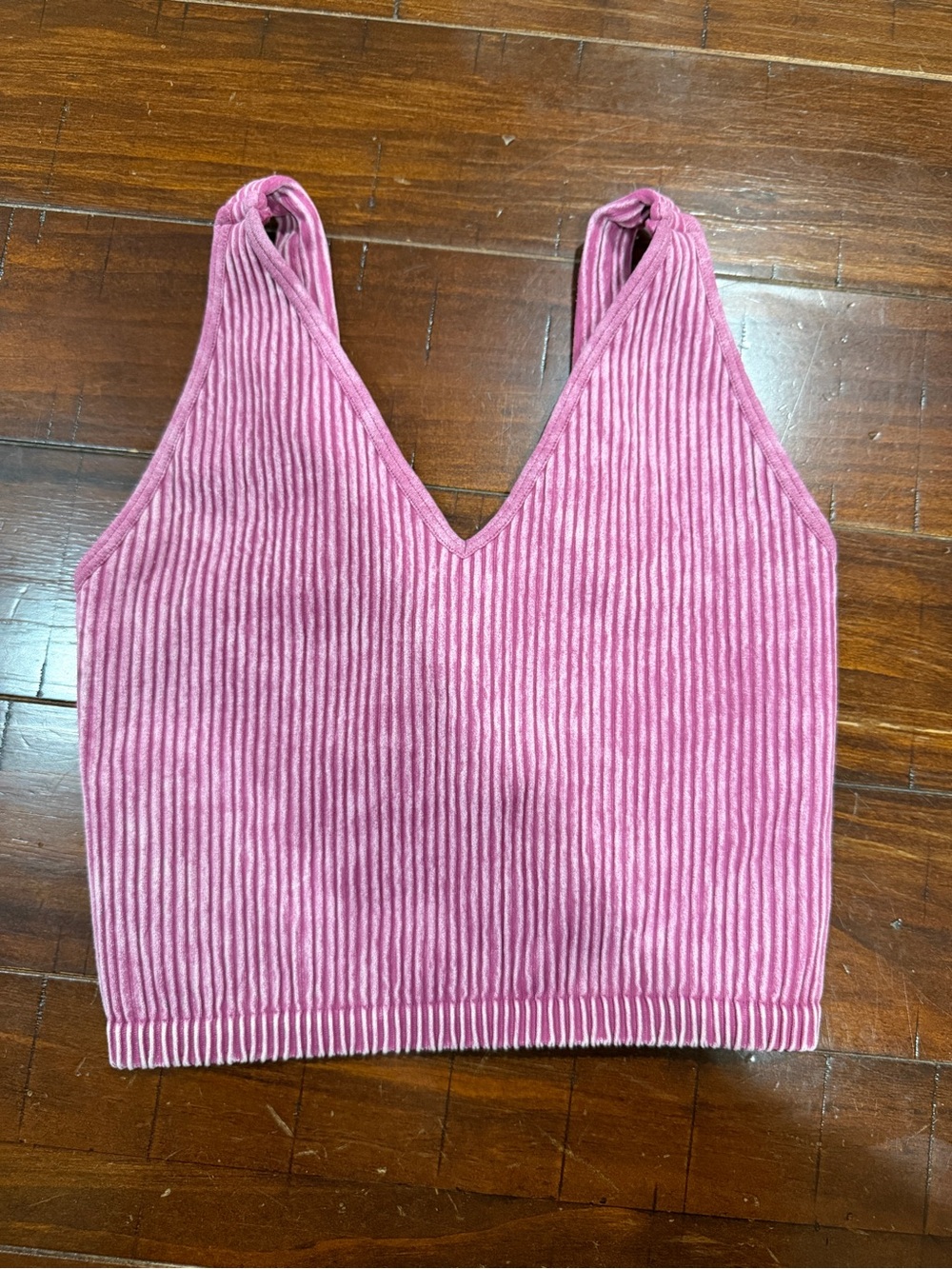 Pink Ribbed Tank Top